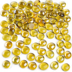 FUTUREPLUSX 1 LB Yellow Glass Marbles, Flat Marbles Glass Beads Vase | by FuturePlusX