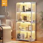 BROTTAR Display Cabinet with Glass Doors, 4-Tier Curio Cabinet with 3 Color - Image 3