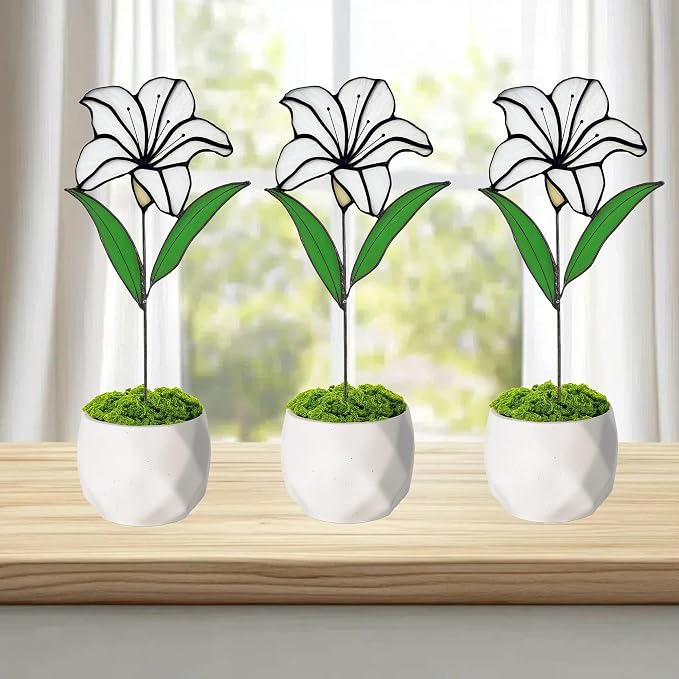Stained Glass Flower, Stained Glass Lily - Image 6