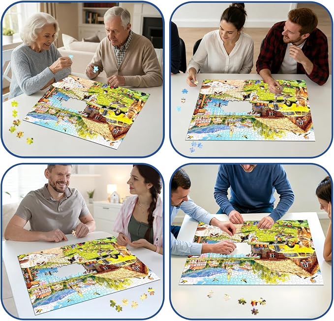 Cozy Lakeside Cottage Puzzles for Adults 1000 Pieces, Challenging Jigsaw - Image 7