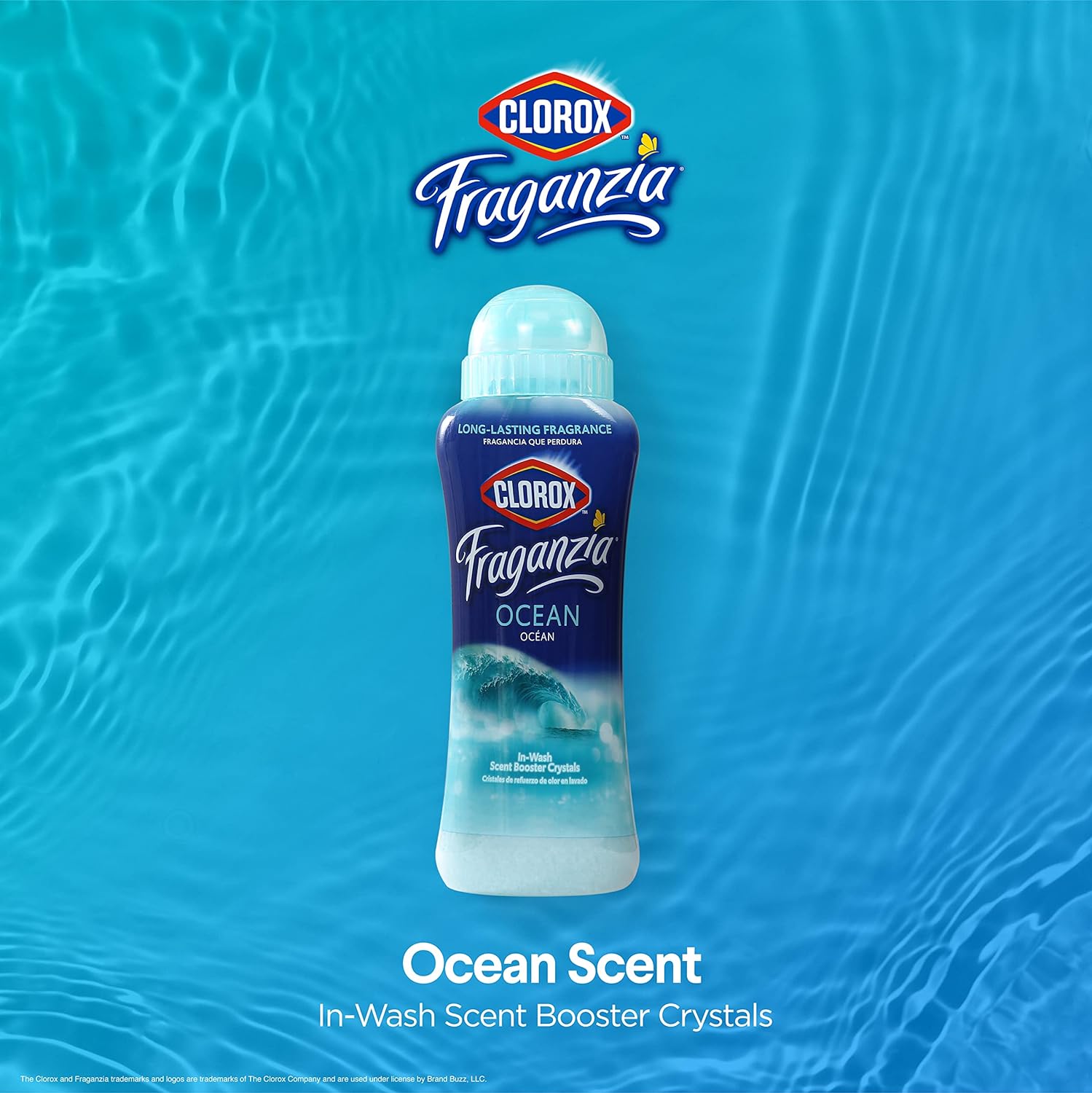 Clorox Fraganzia Laundry Scent Booster Crystals in Ocean Scent - Scented In-Wash Freshener Beads for Fresh, Clean, Great Smelling Clothes and Linens, 18 Oz - 2 Pack