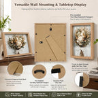 4 Pack 8x10Shadow Box Frame Set, Deep Wood Display Case - Image 3