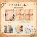 Gersoniel 9 Pcs Vintage Scalloped Sticky Notes, Aesthetic Brown Sticky Notes - Image 6