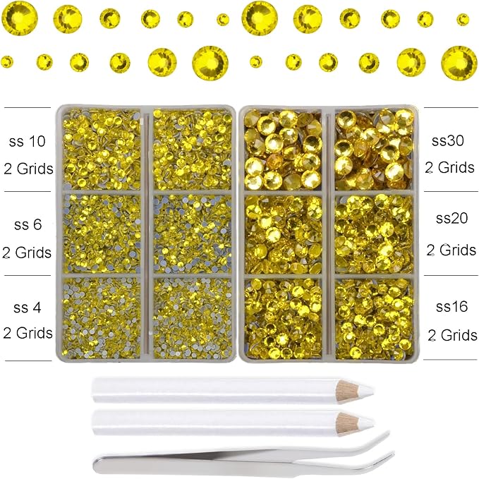 10000Pcs 2-Boxes Mixed Size Hot Fix Round Crystals Gems Glass Stones Hotfix - Image 3