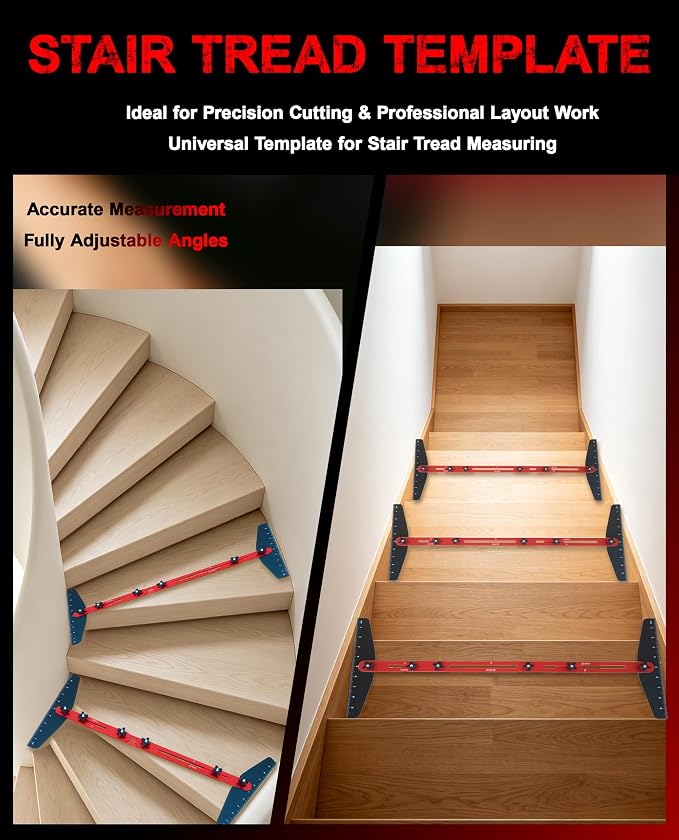 Stair Tread Template Tool, 8-60 inches Solid Aluminum Stair Tread Jig - Image 3