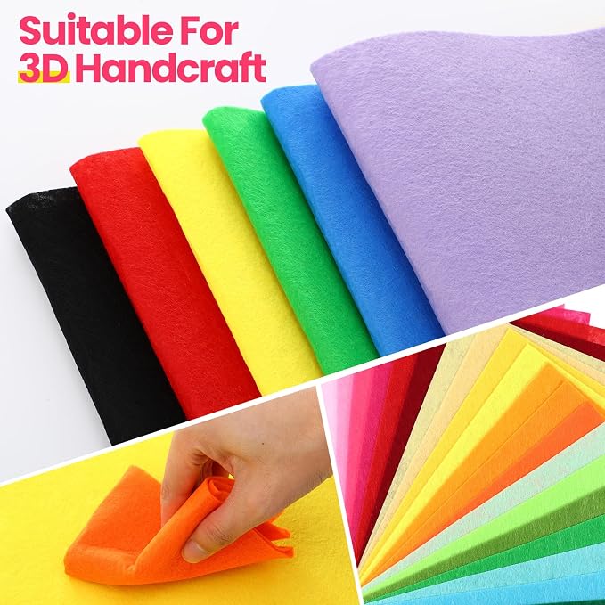 Reginary 120 Pcs 8 x 12 Inch & 8 x 35 Inch Felt Sheets Bulk - Image 3