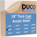 Duco Clear Cast Acrylic Sheets 1/8" Thick 6" x 6" by DucoPlasticsSupply