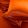 Aormenzy Satin Pillow Cases for Women Queen Size Set of 2, Burnt Orange Satin by Aormenzy