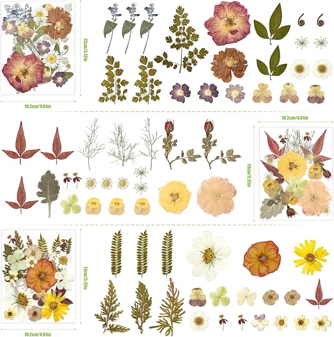 110Pcs Dried Flowers for Crafts, Dried Pressed Flowers for Resin Molds - Image 3