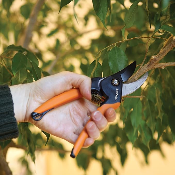 Fiskars SoftGrip Bypass Pruning Shears, 5/8” Cut Capacity Gardening Scissors - Image 3