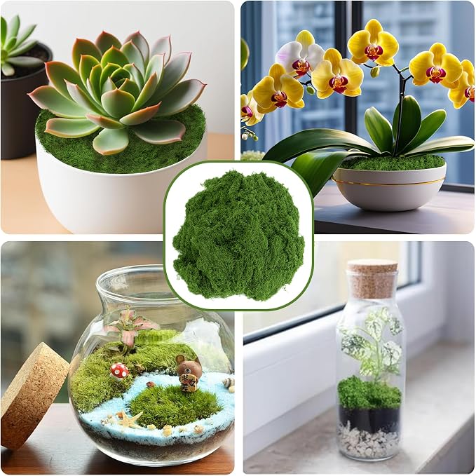 Fake Green Moss for Potted Plants, Artificial Moss for Crafts Indoor, DIY Table - Image 6