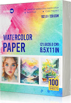 KOVIEDE 100 Sheets Watercolor Paper 8.5x11 Inch 102LB/230GSM Cold Press - Image 7