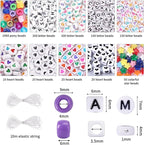 Bracelet Making Kit 96 Colors Pony Beads 3300pcs Friendship Bracelet Kit - Image 2