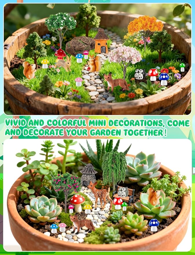 68PCS Mini Fairy Village Garden Accessories/Miniature Fairy House Garden - Image 6