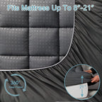 HYLEORY Full Mattress Pad Quilted Fitted Mattress Protector Cooling Pillow Top - Image 5