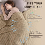 Knitted Weighted Blanket for Adult, No Beads Heavy Blanket 60” x 80'' 15lbs - Image 3