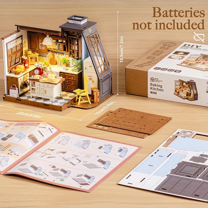 Rolife DIY Miniature House Kit for Adults, Baking Kitchen Mini Wooden Dollhouse - Image 5