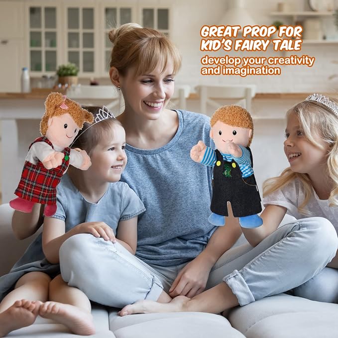 Civaner 6 Pieces Hand Puppet Set 11.8 Inch Family Members Puppets Theater Mother - Image 5