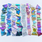 ILLUCKAI 2.2lb Iridescent Stained Glass Sheets, Irregular Mosaic Glass Pieces - Image 3