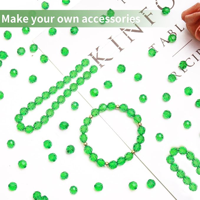 BONNY BOXX 500pcs 8mm Acrylic Faceted Round Crystal Beads Transparent Deep - Image 4