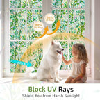 LUTE Stained Glass Window Privacy Film, Leaf Rainbow, 23.6" X 157.4" | No Glue - Image 5