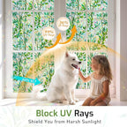 LUTE Stained Glass Window Privacy Film, Leaf Rainbow, 35.4" X 78.7" | No Glue - Image 5