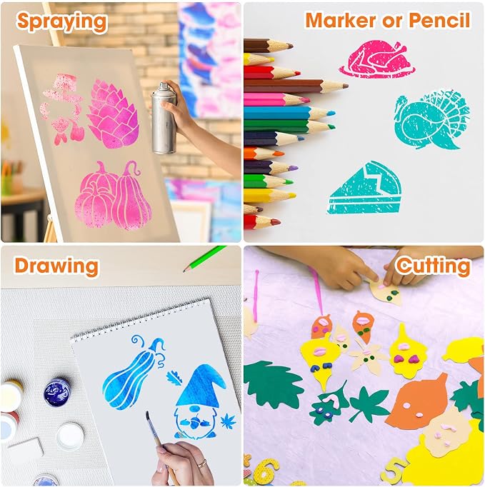 Marspark 66 Pcs Small Stencils for Crafts Reusable 3 Inch Stencils for Painting - Image 3
