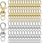 LEOBRO 100PCS Lobster Claw Clasps and Key Rings, Keychain Making kit, Keychains by LEOBRO