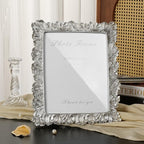 Cuspin Silver 8x10 Picture Frame, Vintage Silver Ornate Palm Leaves Textured - Image 3