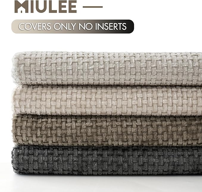 MIULEE Pack of 4 Couch Throw Pillow Covers 18x18 Inch Neutral Soft Decorative - Image 6