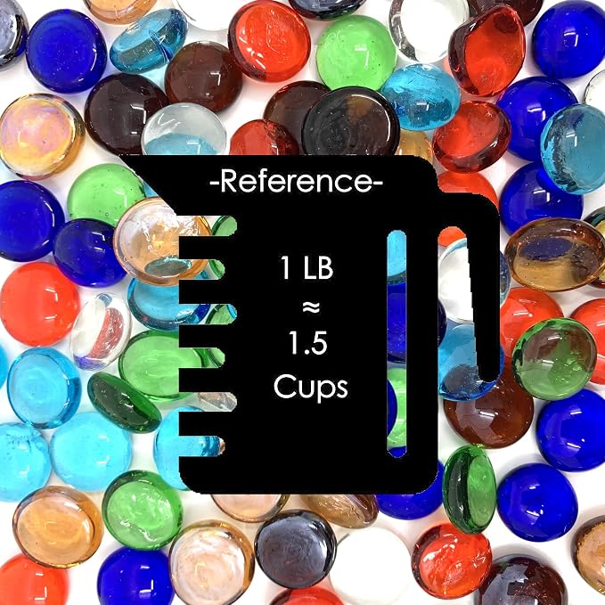 CYS EXCEL Assorted Mix Colors Glass Gemstone Beads Vase Fillers Flat Marble - Image 2