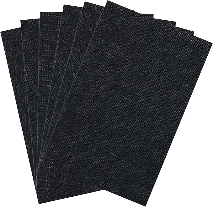 Caydo 6 Pieces Aida Cloth 14 Count Black Cross Stitch Fabric Cotton Embroidery by Caydo