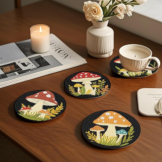 EWJRNSF 6 PCS 5D Diamond Painting Coasters Kits - Image 6