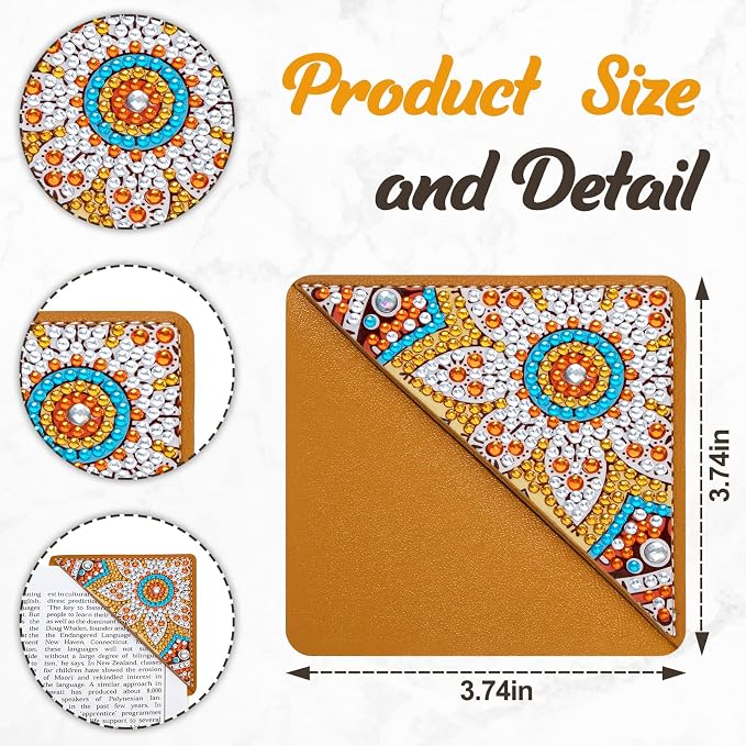 WIVICO 4 pcs Diamond Painting Bookmarks, DIY Diamond Art Kits - Image 3