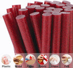 Glitter Red Hot Melt Glue Stick, Manarty 48 PCS Full Size Hot Melt Glue Sticks - Image 8