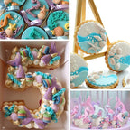 Sakolla 4 Pcs Marine Theme Silicone Fondant Molds, Mermaid Tail Seashell Conch - Image 7