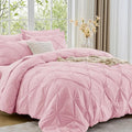 Sasttie Queen Comforter Set, 7-Piece Bed in a Bag, Pintuck Bedding Set by SASTTIE