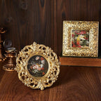 Qunclay Vintage Mini Picture Frames Set of 4, Round Rectangle Ornate Small - Image 5
