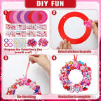 Hollowfly 48 Sets Valentine's Day Wreath Craft Kits DIY Heart Wreath Hanging - Image 4