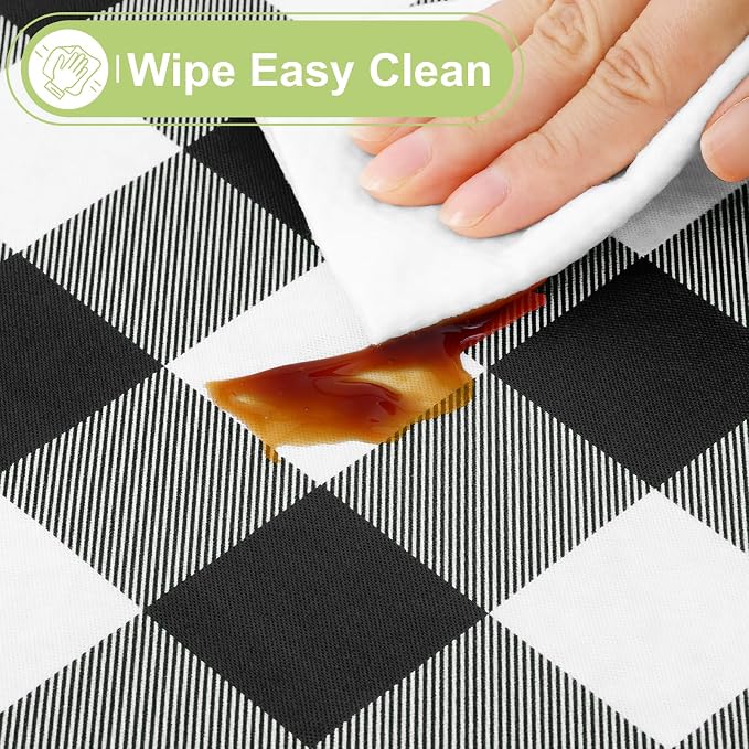 Smiry Rectangle Table Cloth, Waterproof Vinyl Tablecloth - Image 3