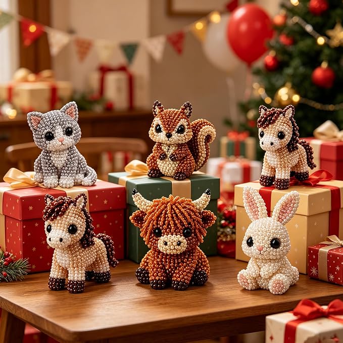CJNEJGT Kid Friendly 3D Beaded Animal DIY Kit, Stress Relief Leisure DIY Bead - Image 5