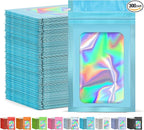 JETMORE 300 Pcs Mylar Bags, Smell Proof Bags Foil Pouch, Holographic Resealable by Jetmore