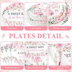 Pickmesh 400 Pcs Floral Baby Shower Party Decoration Include A Sweet Baby ls on - Image 2