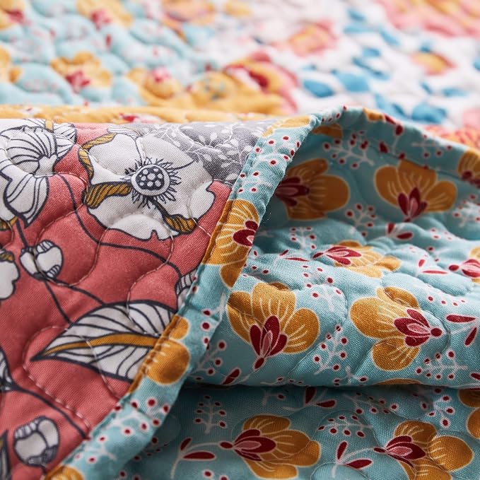 Greenland Home Carlie Modern Floral Reversible Quilt Set, 3-Piece Full/Queen - Image 5