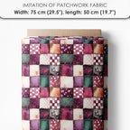 Cotton Satin Fabric Panel with Floral Patchwork Designs – 6 Printed Panels - Image 6