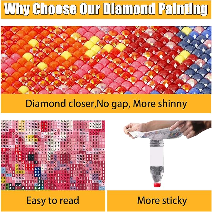 Flowers Square Drill Diamond Painting-Square Diamond Painting Kits, Flowers Gem - Image 5