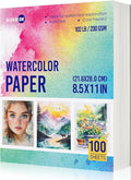 KOVIEDE 100 Sheets Watercolor Paper 8.5x11 Inch 102LB/230GSM Cold Press by KOVIEDE