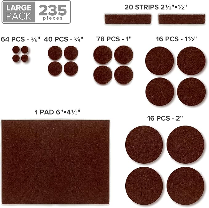 Felt Furniture Pads X-PROTECTOR 235 PCS Premium Furniture Pads - Image 5