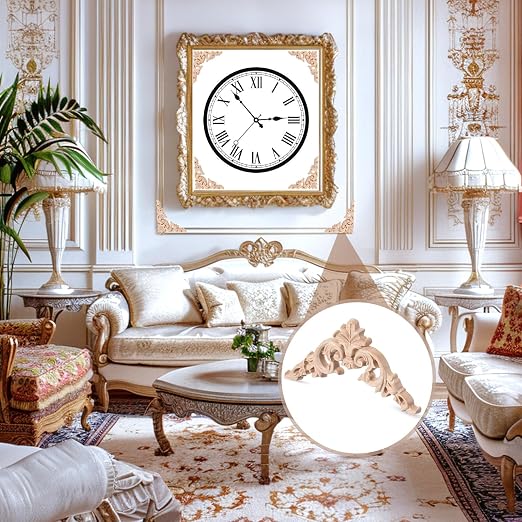 4 Pcs Wood Appliques for Furniture, Victorian Furniture Decorative Wood Trim - Image 3