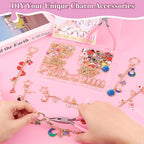 Riwiuue 352Pcs Lip Gloss Keychain Making Kit, DIY Charms Key Chain Making Kit - Image 3